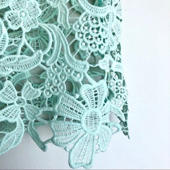Beautiful Seafoam Green Lace Midi Skirt - Picture 4 of 16